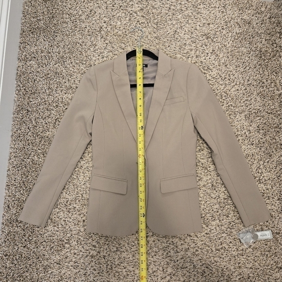 APT 9 One Button Lined Lucca Career Blazer Tan With Faux Pockets Size 2 - Picture 10 of 14